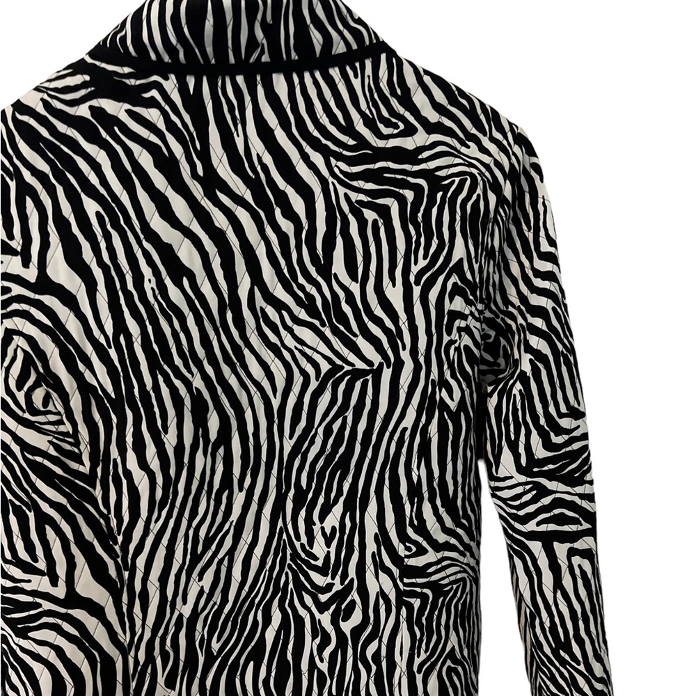🥳 2 for $15 🥳 Requirements Quilted Zebra Animal Print Jacket Blazer Sz S - Picture 5 of 5